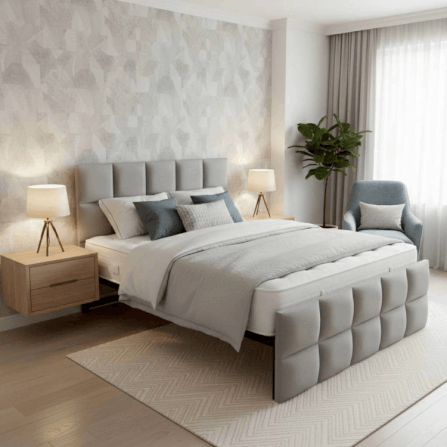 ฐานรองหัวเตียง 5 ฟุต WISDOM DESIGN FURNITURE รุ่น NUVEN สีเทา_3